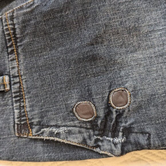 Denim skirt w Leather details- Made in Italy Size Small - Picture 3 of 16